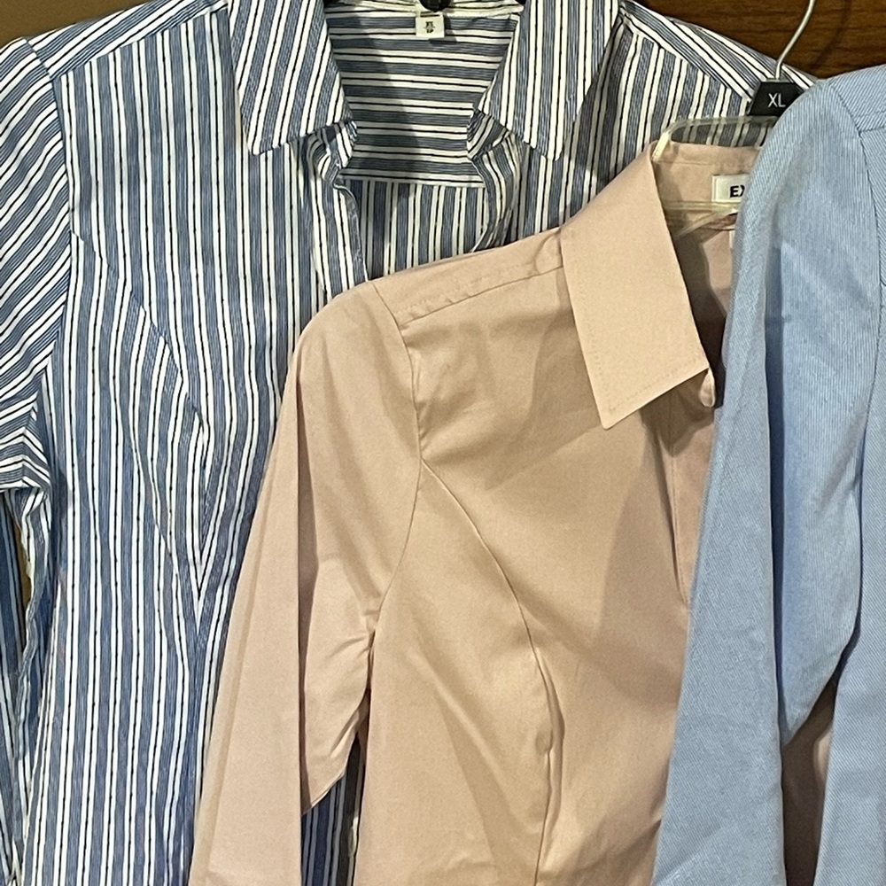 Express Button-Down Shirt Lot in Light Blue, Pink, Rose, and Blue Stripe - Picture 2 of 9
